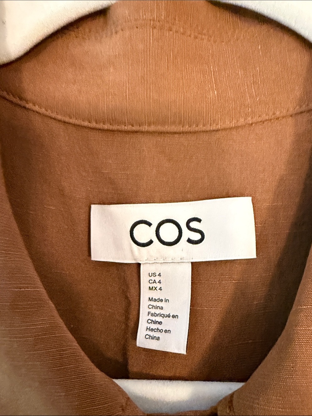 COS Carmel Brown Sleeveless Belted Shirt linen Dress - Picture 5 of 6
